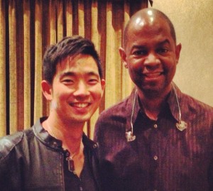 Earl Klugh & Jake Shimabukuro - friends and collaborators - backstage at The Blue Note NYC in 2013.